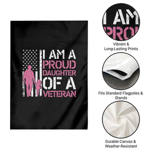 Proud Daughter Veteran Nothing Scares Garden Flag Patriotic Military Family Support