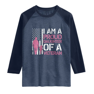 Proud Daughter Veteran Nothing Scares Raglan Shirt Patriotic Military Family Support
