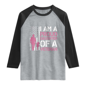 Proud Daughter Veteran Nothing Scares Raglan Shirt Patriotic Military Family Support