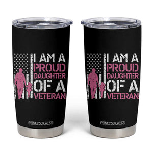 Proud Daughter Veteran Nothing Scares Tumbler Cup Patriotic Military Family Support
