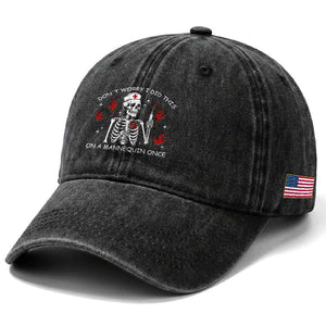 Funny Skeleton Nurse Washed Cotton Baseball Cap Do Not Worry I Did This On A Mannequin Once TS14 Print Your Wear