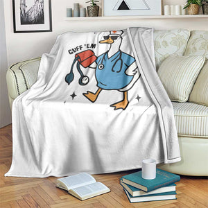 Funny Silly Goose ER Nurse Throw Blanket Cuff 'Em TS14 Print Your Wear