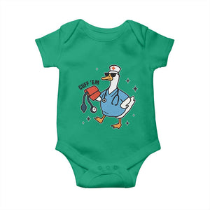 Funny Silly Goose ER Nurse Baby Onesie Cuff 'Em TS14 Irish Green Print Your Wear