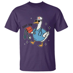 Funny Silly Goose ER Nurse T Shirt Cuff 'Em TS14 Purple Print Your Wear