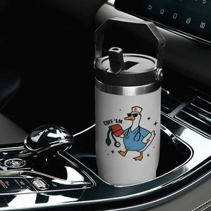 Funny Silly Goose ER Nurse Flip Straw Tumbler Cuff 'Em TS14 Print Your Wear