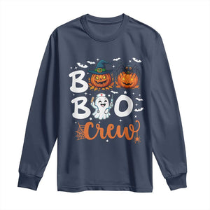 Boo Boo Crew Nurse Ghost Halloween Long Sleeve Shirt TS14 Navy Print Your Wear
