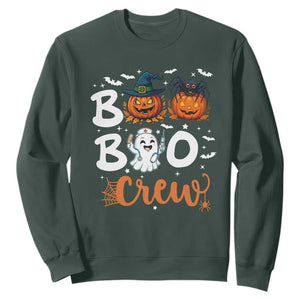 Boo Boo Crew Nurse Ghost Halloween Sweatshirt TS14 Dark Forest Green Print Your Wear