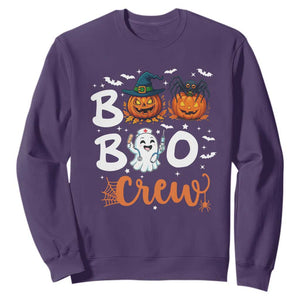 Boo Boo Crew Nurse Ghost Halloween Sweatshirt TS14 Purple Print Your Wear