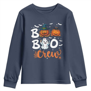 Boo Boo Crew Nurse Ghost Halloween Youth Sweatshirt TS14 Navy Print Your Wear