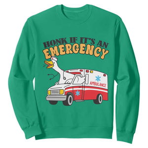 Registered Goose Nurse Sweatshirt Honk If It Is An Emergency TS14 Irish Green Print Your Wear