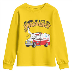 Registered Goose Nurse Youth Sweatshirt Honk If It Is An Emergency TS14 Daisy Print Your Wear