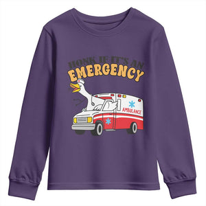 Registered Goose Nurse Youth Sweatshirt Honk If It Is An Emergency TS14 Purple Print Your Wear
