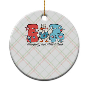 ER Nurse Silly Goose Ceramic Ornament Funny Emergency Department TS14 1pc Christmas Plaid Print Your Wear