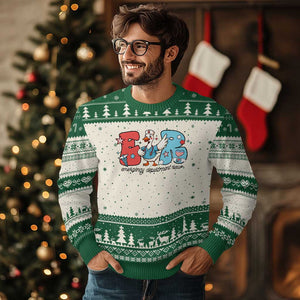 ER Nurse Silly Goose Ugly Christmas Sweater Funny Emergency Department TS14 Beige Green Print Your Wear