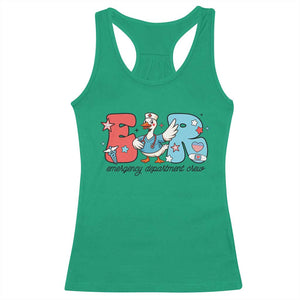 ER Nurse Silly Goose Racerback Tank Top Funny Emergency Department TS14 Irish Green Print Your Wear