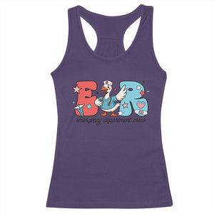 ER Nurse Silly Goose Racerback Tank Top Funny Emergency Department TS14 Purple Print Your Wear