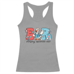 ER Nurse Silly Goose Racerback Tank Top Funny Emergency Department TS14 Sport Gray Print Your Wear