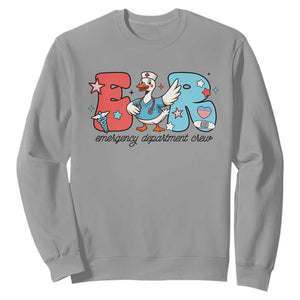 ER Nurse Silly Goose Sweatshirt Funny Emergency Department TS14 Sport Gray Print Your Wear