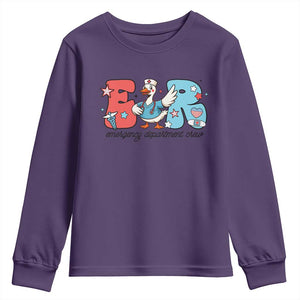 ER Nurse Silly Goose Youth Sweatshirt Funny Emergency Department TS14 Purple Print Your Wear