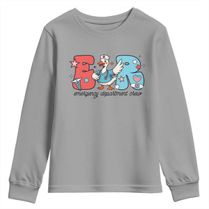 ER Nurse Silly Goose Youth Sweatshirt Funny Emergency Department TS14 Sport Gray Print Your Wear
