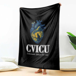 CVICU Nurse Cat Starry Night Throw Blanket Cardiovascular Intensive Care Unit TS14 Print Your Wear