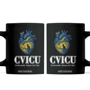 CVICU Nurse Cat Starry Night Coffee Mug Cardiovascular Intensive Care Unit TS14 Black Print Your Wear