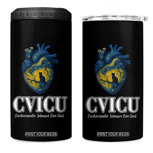 CVICU Nurse Cat Starry Night 4 in 1 Can Cooler Tumbler Cardiovascular Intensive Care Unit TS14 One Size: 16 oz Black Print Your Wear