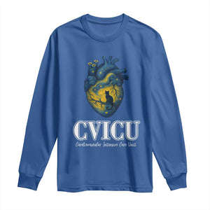 CVICU Nurse Cat Starry Night Long Sleeve Shirt Cardiovascular Intensive Care Unit TS14 Royal Blue Print Your Wear