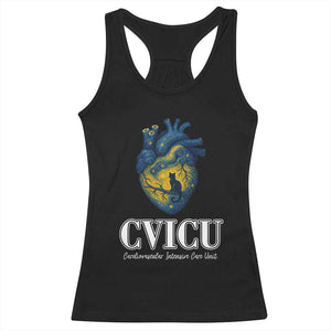 CVICU Nurse Cat Starry Night Racerback Tank Top Cardiovascular Intensive Care Unit TS14 Black Print Your Wear