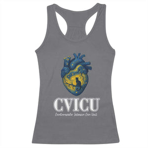CVICU Nurse Cat Starry Night Racerback Tank Top Cardiovascular Intensive Care Unit TS14 Charcoal Print Your Wear