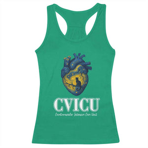 CVICU Nurse Cat Starry Night Racerback Tank Top Cardiovascular Intensive Care Unit TS14 Irish Green Print Your Wear