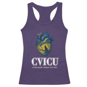 CVICU Nurse Cat Starry Night Racerback Tank Top Cardiovascular Intensive Care Unit TS14 Purple Print Your Wear