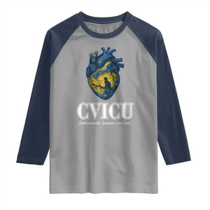 CVICU Nurse Cat Starry Night Raglan Shirt Cardiovascular Intensive Care Unit TS14 Sport Gray Navy Print Your Wear