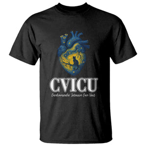 CVICU Nurse Cat Starry Night T Shirt Cardiovascular Intensive Care Unit TS14 Black Print Your Wear