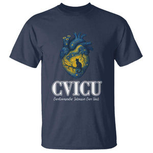 CVICU Nurse Cat Starry Night T Shirt Cardiovascular Intensive Care Unit TS14 Navy Print Your Wear