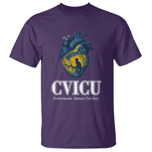 CVICU Nurse Cat Starry Night T Shirt Cardiovascular Intensive Care Unit TS14 Purple Print Your Wear
