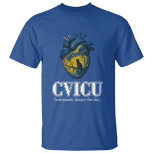 CVICU Nurse Cat Starry Night T Shirt Cardiovascular Intensive Care Unit TS14 Royal Blue Print Your Wear