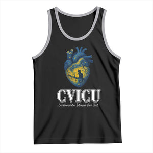 CVICU Nurse Cat Starry Night Tank Top Cardiovascular Intensive Care Unit TS14 Black Athletic Heather Print Your Wear