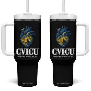 CVICU Nurse Cat Starry Night Tumbler With Handle Cardiovascular Intensive Care Unit TS14 One Size: 40 oz Black Print Your Wear
