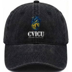 CVICU Nurse Cat Starry Night Washed Cotton Baseball Cap Cardiovascular Intensive Care Unit TS14 Washed Cap Universal Fit Black Print Your Wear