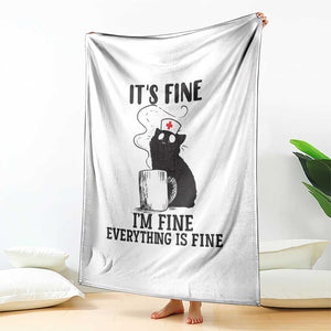 Funny Cat Nurse Throw Blanket It Is Fine I Am Fine Everything Is Fine TS14 Print Your Wear