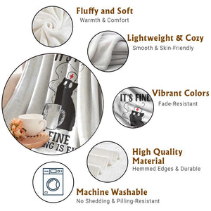 Funny Cat Nurse Throw Blanket It Is Fine I Am Fine Everything Is Fine TS14 Print Your Wear