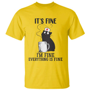 Funny Cat Nurse T Shirt It Is Fine I Am Fine Everything Is Fine TS14 Daisy Print Your Wear