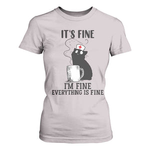 Funny Cat Nurse T Shirt For Women It Is Fine I Am Fine Everything Is Fine TS14 Ice Gray Print Your Wear