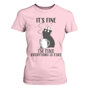 Funny Cat Nurse T Shirt For Women It Is Fine I Am Fine Everything Is Fine TS14 Light Pink Print Your Wear