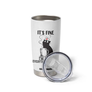 Funny Cat Nurse Tumbler Cup It Is Fine I Am Fine Everything Is Fine TS14 Print Your Wear