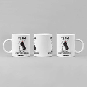 Funny Cat Nurse Coffee Mug It Is Fine I Am Fine Everything Is Fine TS14 Print Your Wear