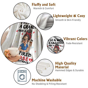 Funny Retirement Throw Blanket I Am A Mom And A Grandma And A Retired Nurse Nothing Scares Me TS14 Print Your Wear