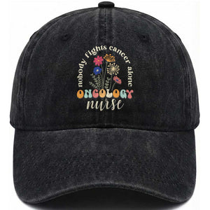 Funny Oncology Nurse Washed Cotton Baseball Cap Squad Oncology Medical Assistant TS14 Washed Cap Universal Fit Black Print Your Wear