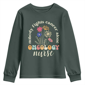 Funny Oncology Nurse Youth Sweatshirt Squad Oncology Medical Assistant TS14 Dark Forest Green Print Your Wear